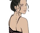 おしゃれな雰囲気のイラスト描きます アイコンやヘッダーを自分らしく着せ替え☆ イメージ1
