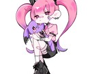 頭身高めデフォルメ描きます サブカルな絵柄で他とは違う雰囲気をお届けします。 イメージ3