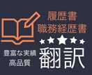 就活で履歴書･職務履歴書を翻訳ます ネイティブ英語・短納期・ビジネス英語の翻訳！ イメージ1