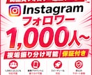 Instagramフォロワー＋1000人増やします 複数アカウント振り分け可能！ゆっくり増加可能！減少保証付き！ イメージ1