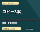 商品キャッチコピーを3案作成します 特徴と読者に合わせて短い訴求文を提案します イメージ1