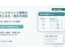 バックオフィス業務の見える化・進め方相談を承ります 散らかった業務を、何からどう整えるべきか整理します。 イメージ1