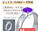 ジュエリー用リングのCADデータを作成します ベースのデザインを元に、調整・アレンジしたデータをご提供。 イメージ1