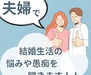 夫婦で結婚生活の悩みや愚痴を聞きます 男性:夫と女性:妻の意見を同時に聞けるから、面白い！ イメージ1
