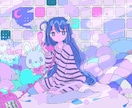 商用利用OK！オリジナルイラスト作成します 歌ってみた/オリジナルMV等のイラストを制作します イメージ2