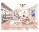 いい感じの手描き内観パース作成します CGとは違う！無機質なプレゼン資料も存在感UPの大効果‼ イメージ3