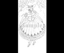 ヴィンテージ風モノクロファッション画お描きします 商用オプション有！メッセージアプリの背景やホーム画面にも◎ イメージ3