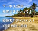 ワーキングホリデー/留学の悩み相談承ります 数カ国のワーホリ/留学経験者に１週間いつでも質問し放題！ イメージ1