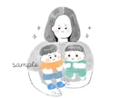 優しい雰囲気の似顔絵イラストかきます お好きなモチーフ•ペットと一緒に イメージ4