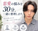 恋愛の悩みを30分、一緒に整理します 答えを押し付けず、あなたの気持ちに寄り添います イメージ1