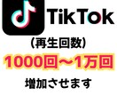 ティックトック　再生回数1000回増加します TikTok再生回数を最大１億回再生まで増加できます。 イメージ1