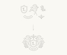 エンブレムや紋章風のイラストを作成します ロゴマークやシンボルマークなどにご活用ください。 イメージ2