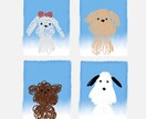 ワンちゃんの証明写真風手描きイラスト描きます やわらかで個性的な手描きイラスト！ イメージ1