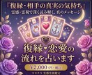 お相手の気持ちを霊視・カードで読み解きます あの人の本音・今後の流れ・今できることを丁寧にお伝えします イメージ1