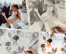 ウェディングフォトを涙を誘う線画にします 写真以上に想いが伝わる、線画ウェディング演出 イメージ1