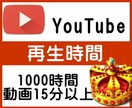 YouTubeの再生時間1000時間を増やします 再生時間1000時間～３０日間保証 イメージ1
