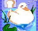 レトロなドット絵でかわいいスタンプ描きます 色が鮮やかで可愛い雰囲気を出します。 イメージ3