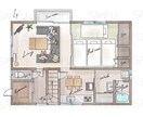 手描き風の人物入り間取り図を制作します ▼ 1〜2LDKまで／家具付き／Airbnb実績多数 イメージ2