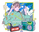 レトロでポップなイラスト制作します 一枚絵・ジャケット・MV・表紙や挿絵・グッズ等対応します！ イメージ2