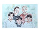 優しいタッチの絵本のような似顔絵をお描きします 還暦祝いや金婚式などのお祝いにおすすめです✩A4サイズ イメージ4