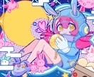 ポップでかわいいアイコンイラストや1枚絵を描きます ポップ＆ビビッド！SNS用アイコン・一枚絵制作します イメージ4
