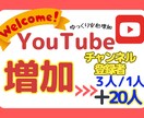 ゆっくり☆Youtube登録者１日３人増やします 自然に増加 スピード調整 チャンネル登録 日本人 収益化 イメージ1