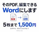 PDFを編集できるWordに整えます 活字原稿5枚まで1,500円｜修正1回込み イメージ1