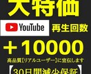 YouTube再生回数+10,000まで宣伝します ⭐️平均再生保持10秒〜30秒⭐️ イメージ1