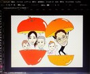 温かいタッチでご家族やご自身の似顔絵をお描きします フリーハンドの水彩仕上げかデジタル仕上げでお届けします♩ イメージ2