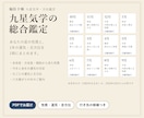 九星気学で性質と1年の運気・吉方位を鑑定します 本命星・月命星・傾斜と、月ごとの運気と吉方位を1冊に イメージ1