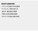 ブランド・ライセンス・企画の実務相談に乗ります ・考えを整理するため、どう進めるかの実務相談に乗ります イメージ2