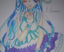 一昔前の少女漫画風のイラスト作成します ロリータファッションの少女を描きます。すべて手作業です。 イメージ3