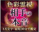 相手の本音鑑定【限定価格】1万文字で即日占います まだ言葉になっていない気持ちを、色彩霊視で鑑定します イメージ1