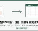 面倒な転記・集計作業を自動化します 毎日の手作業、ボタン1つで終わらせます イメージ1