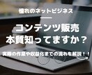 脱情弱！コンテンツ販売の本質を教えます 実際に何をしているのかを解説！（作業内容・収益化までの流れ） イメージ1