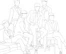顔がないシンプルなイラストを描きます 基本的に白い背景に黒い線でiPadで描いています。 イメージ1