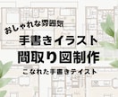 手書きのイラスト間取り図を描きます 民泊の間取り図案内などに◎手書きのイラスト間取り図 イメージ1