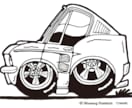 あなたの愛車を描きます 味わいのある手描きモノトーンデフォルメカーイラスト イメージ4