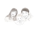 シンプル優しいペア似顔絵を描きます ウェディング・カップル・家族一緒の笑顔を残しませんか イメージ4