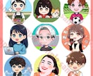 ほっこりデフォルメ似顔絵アイコン制作します SNS・YouTubeで◎かわいいデフォルメ似顔絵アイコン イメージ2
