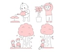 ほっこり優しく親しみやすいイラスト制作します 書籍、パッケージ、広告、LP、チラシ、パンフレットなどに！ イメージ5