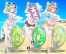最短当日！IRIAM◎夏の水着イラスト描きます 配信にも！6種の水着から選べる◎キャラを即納でお書きします イメージ10