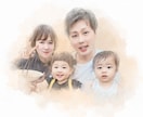 思い出の家族写真を素敵な水彩画風似顔絵にいたします お気に入りのお写真が世界で一つしかない水彩画に♡ イメージ3