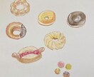 お好きな食べ物を色鉛筆で描きます メニューの挿絵やインテリアにも。ハガキ内サイズ対応 イメージ7