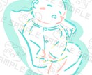 家族の記念に｜写真から赤ちゃんのイラスト制作します 記念にもグッズにも使える1枚です イメージ1