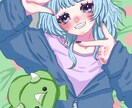サムネ用やアイコン用イラスト描きます アイコン、1枚絵（バストアップ）、サムネイラストなど描きます イメージ1