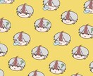 ヘッダー 配信背景 デフォルメ総柄 描きます ヘッダーや配信背景にオススメ デフォルメ顔のみの総柄 イメージ2