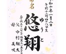 大切なお子様の命名書、筆耕士がお書きします ★記念の一枚、心を込めて美しく書き上げます イメージ1