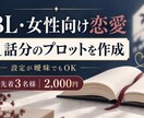 BL・女性向け恋愛のプロットを作成します キャラと感情を一緒に整理し、1話分の物語に仕上げます イメージ1