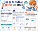 ブログ用の商品比較表HTML＆記事高速作成できます 専用GPTでアフィリエイトの比較表とレビュー文を自動で作成！ イメージ2